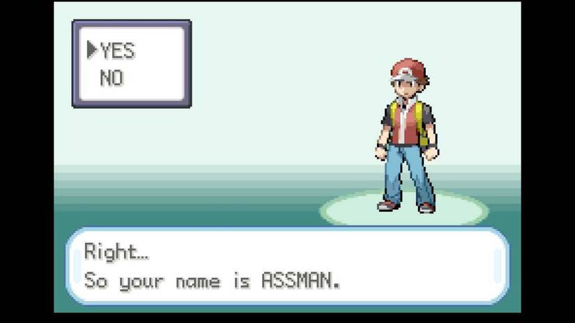 Naming a trainer a bad word in Pokemon FireRed LeafGreen
