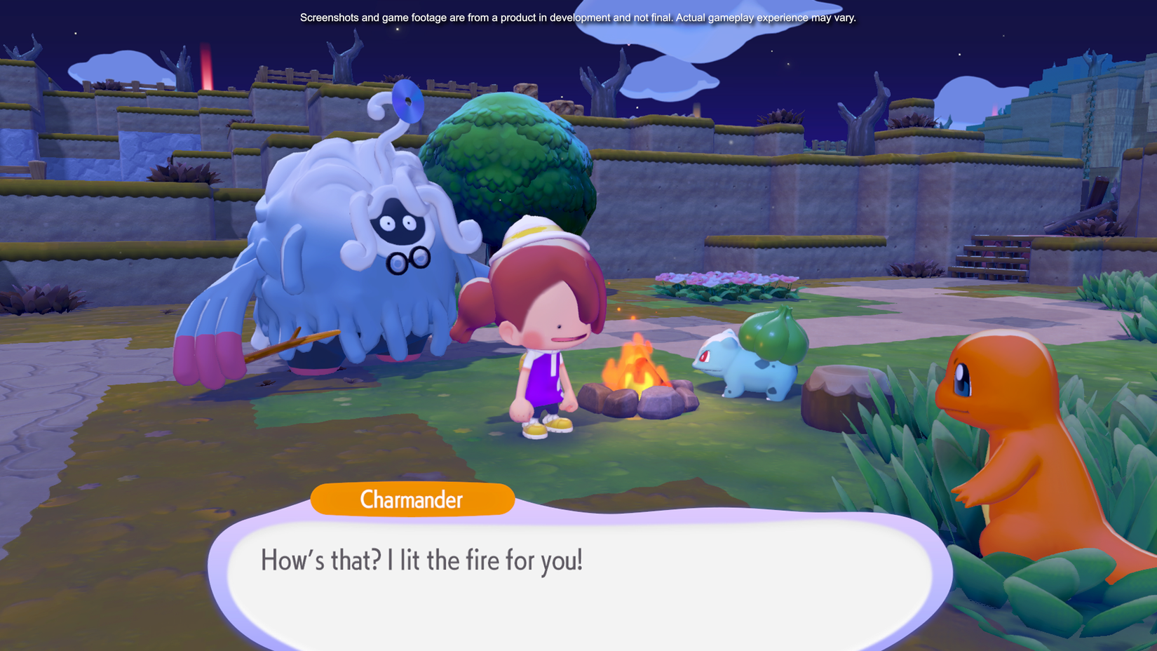 A player talks to Charmander in Pokemon Pokopia.