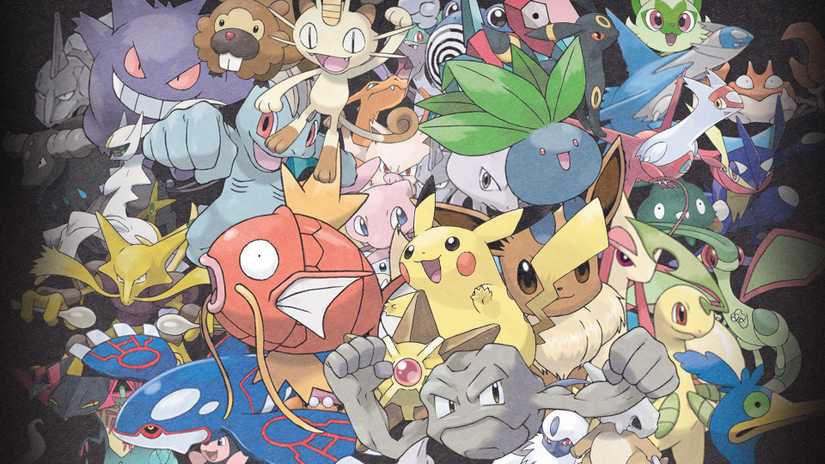 A vibrant collage celebrating the 30th anniversary of Pokémon.