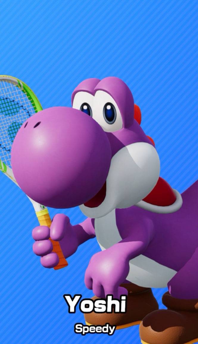 Purple Yoshi as seen in Mario Tennis Fever.