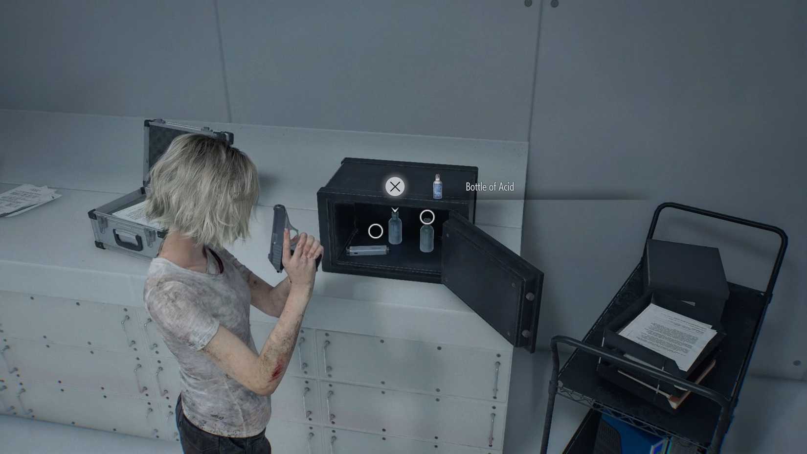 A Resident Evil Requiem screenshot showing the rewards you receive by opening the safe in the Monitor Control Room