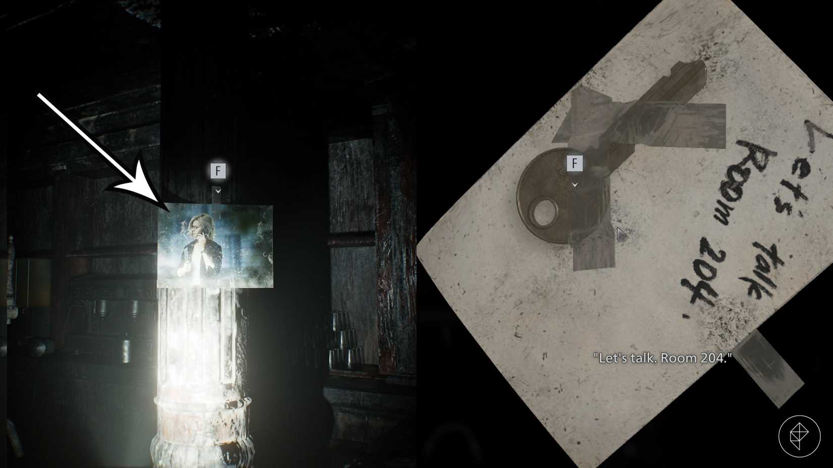 A picture of Grace with the key needed to reach room 204 in Resident Evil Requiem.