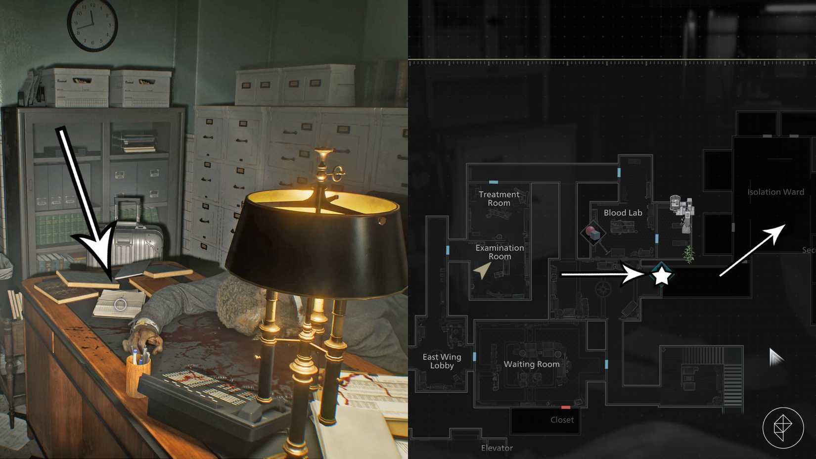 The path into the Isolation Ward in Resident Evil Requiem.