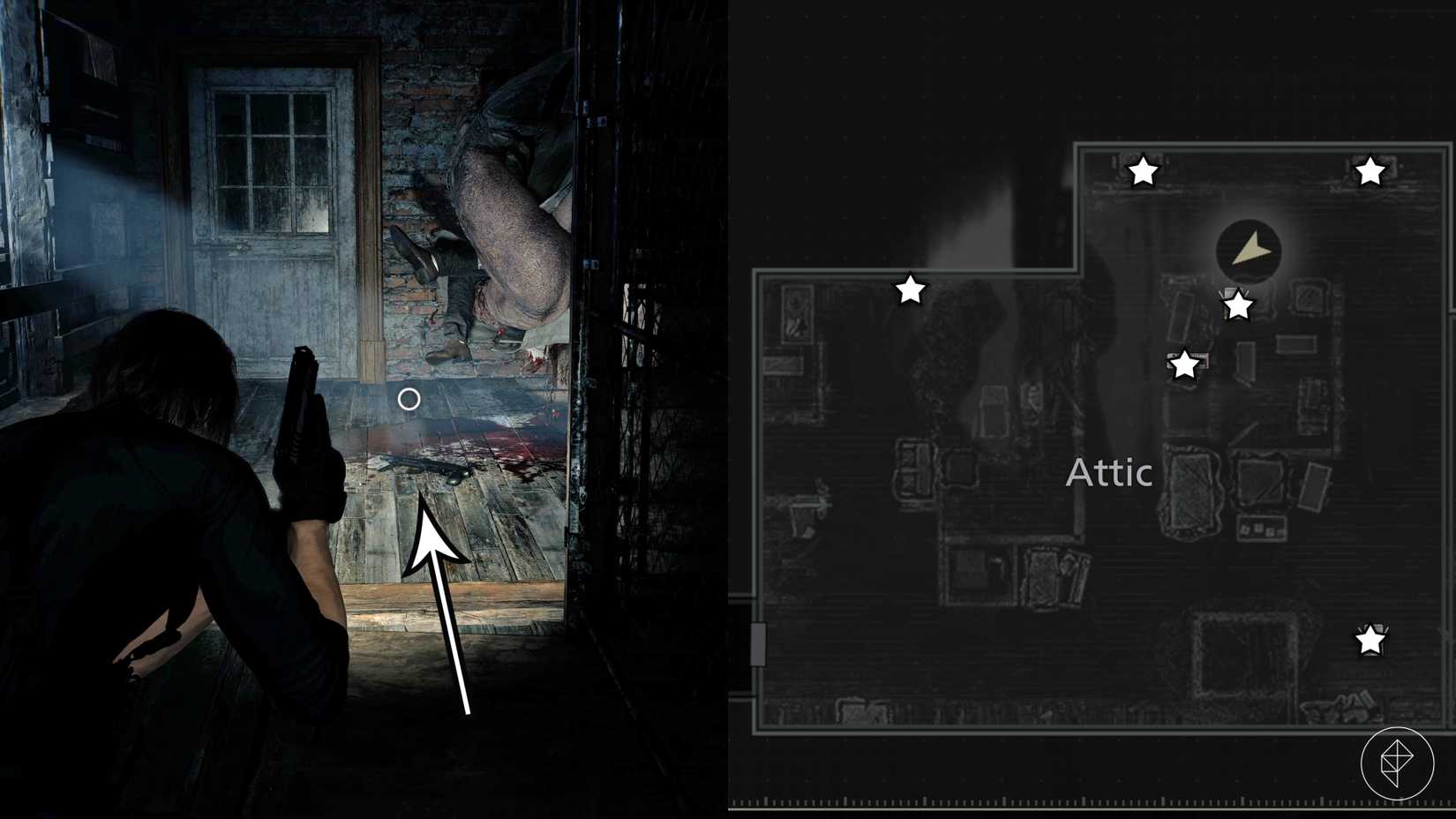 Leon fights the Attic boss in Resident Evil Requiem.