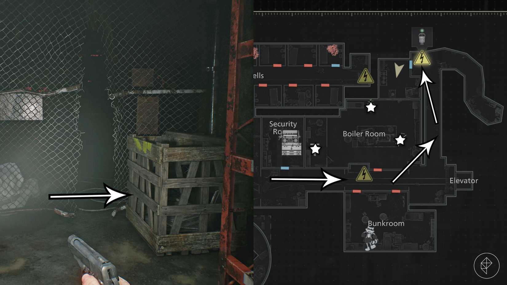 Wrench location in the basement of Resident Evil Requiem.