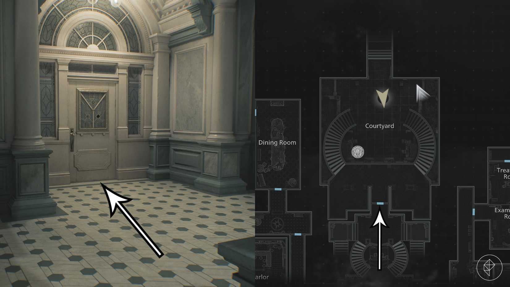 The exit to the Rhodes Hill Chronic Care Center in Resident Evil Requiem.