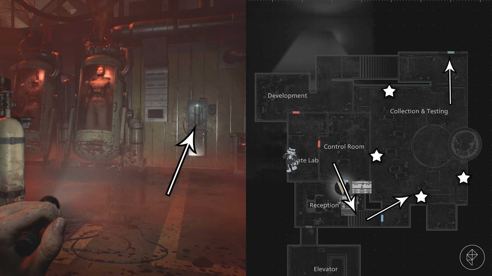 The escape route from the underground lab in Resident Evil Requiem.