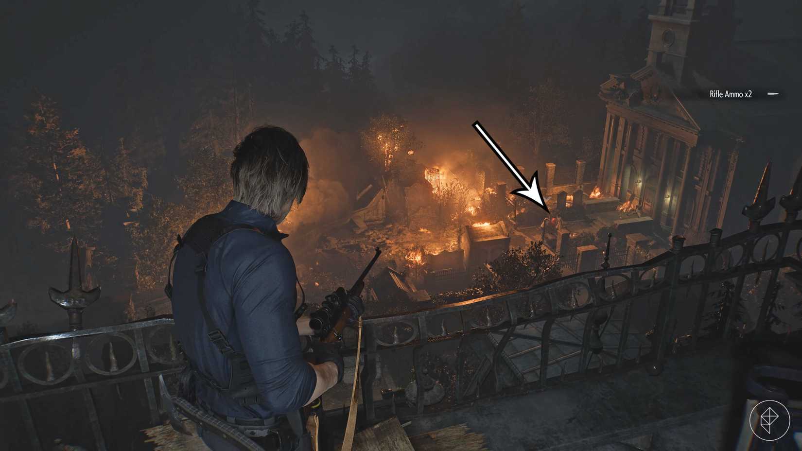 Leon snipes zombies trying to attack Grace in Resident Evil Requiem.