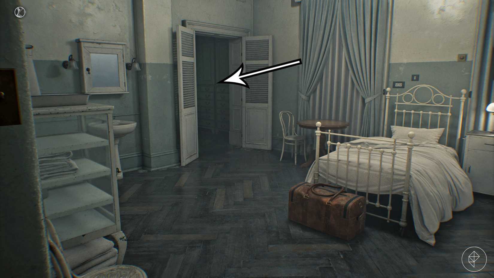 At closet with a fuse inside at the Chronic Care Center in Resident Evil Requiem.