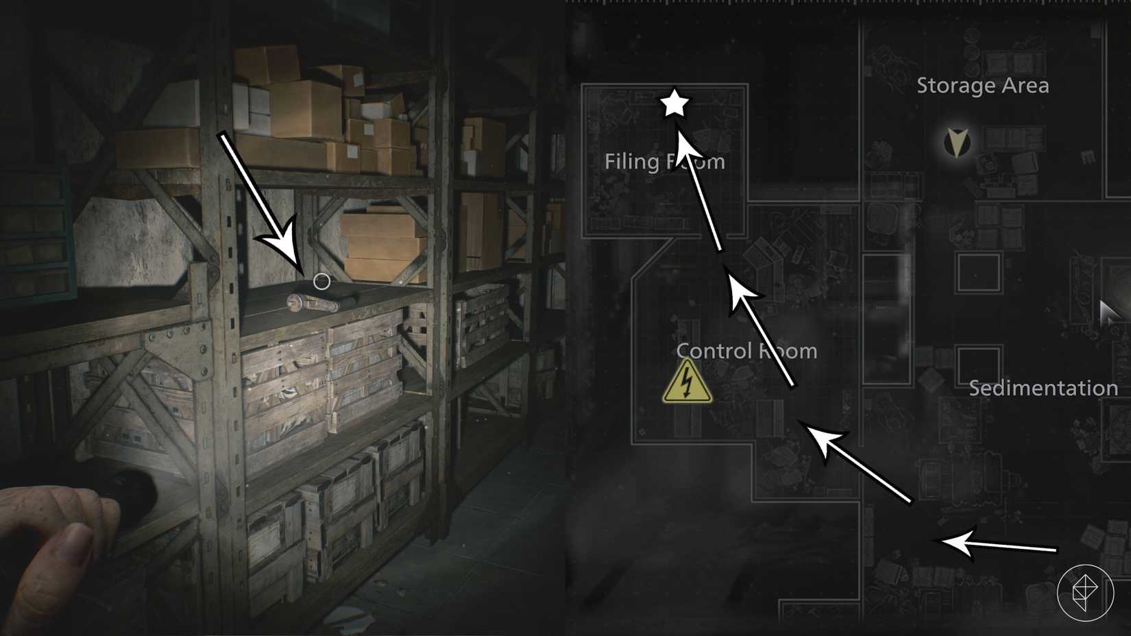 The path to the third power distribution unit in the Water Treatment Plant in Resident Evil Requiem.