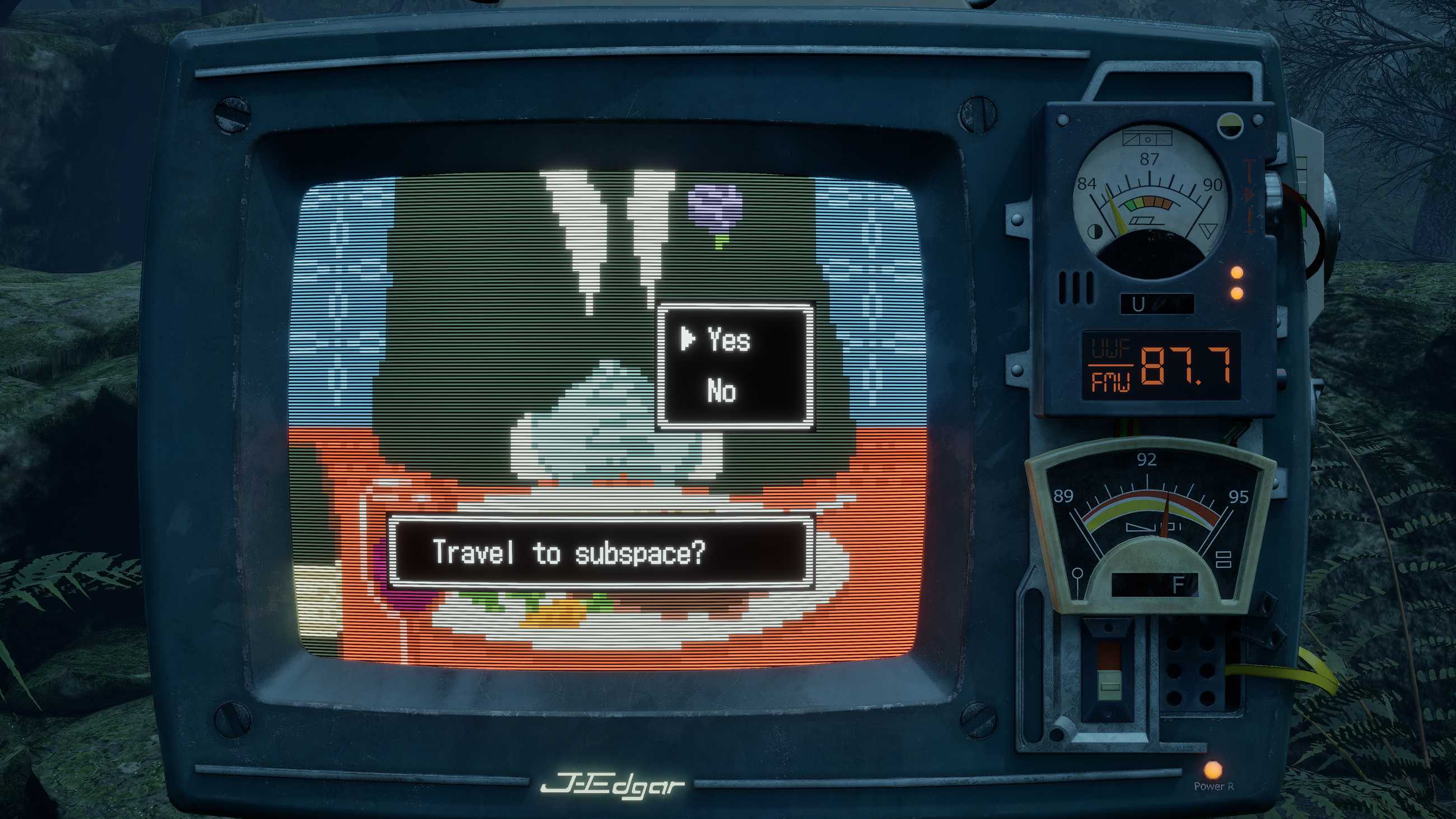 A TV screen leading to Sub-Space in Romeo Is a Dead Man.