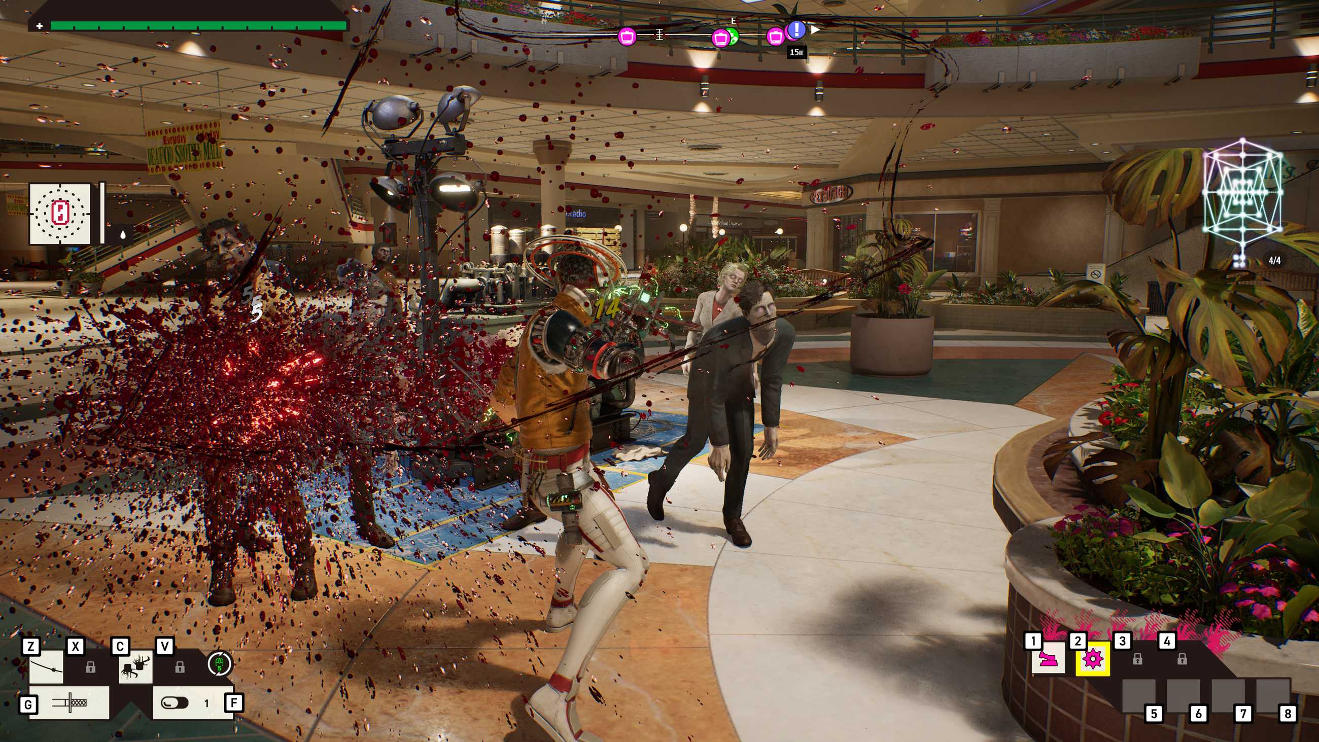 Romeo is fighting a group of rotters in Romeo Is a Dead Man.