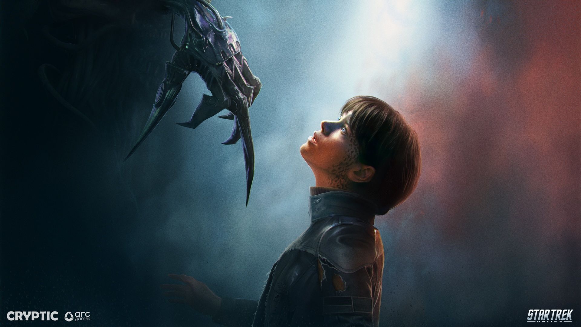 Ezri Dax observes a monstrous Chimeran hand in Star Trek Online