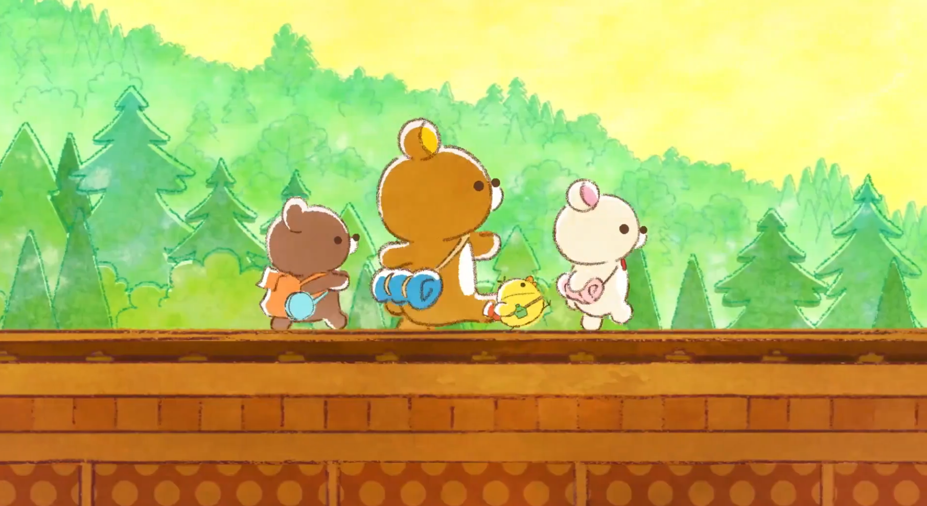 Rilakkuma and companions on a journey