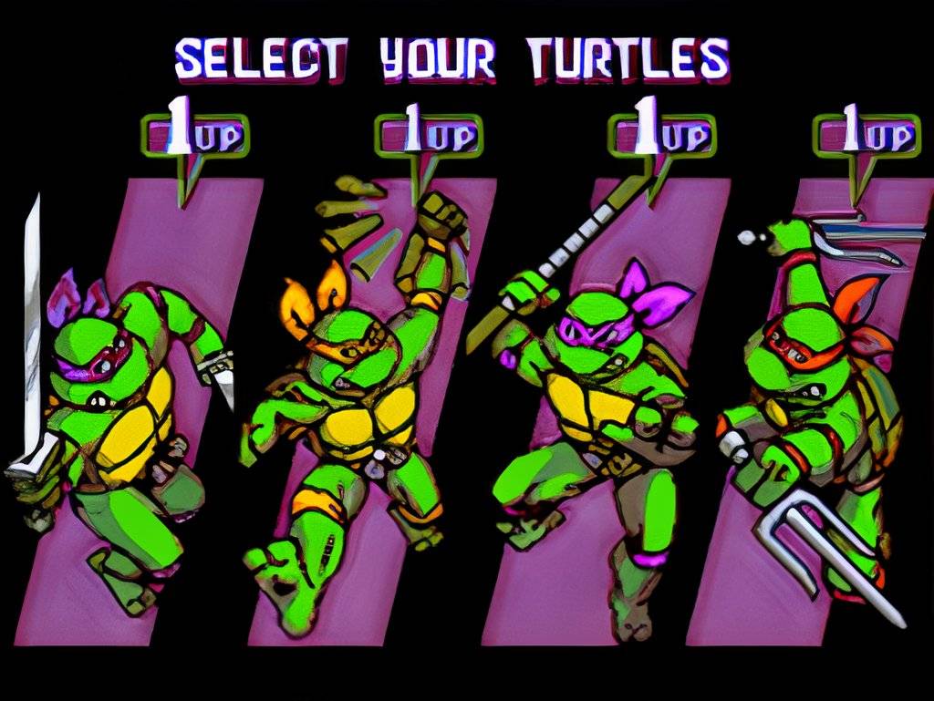 Character select screen from Turtles in Time