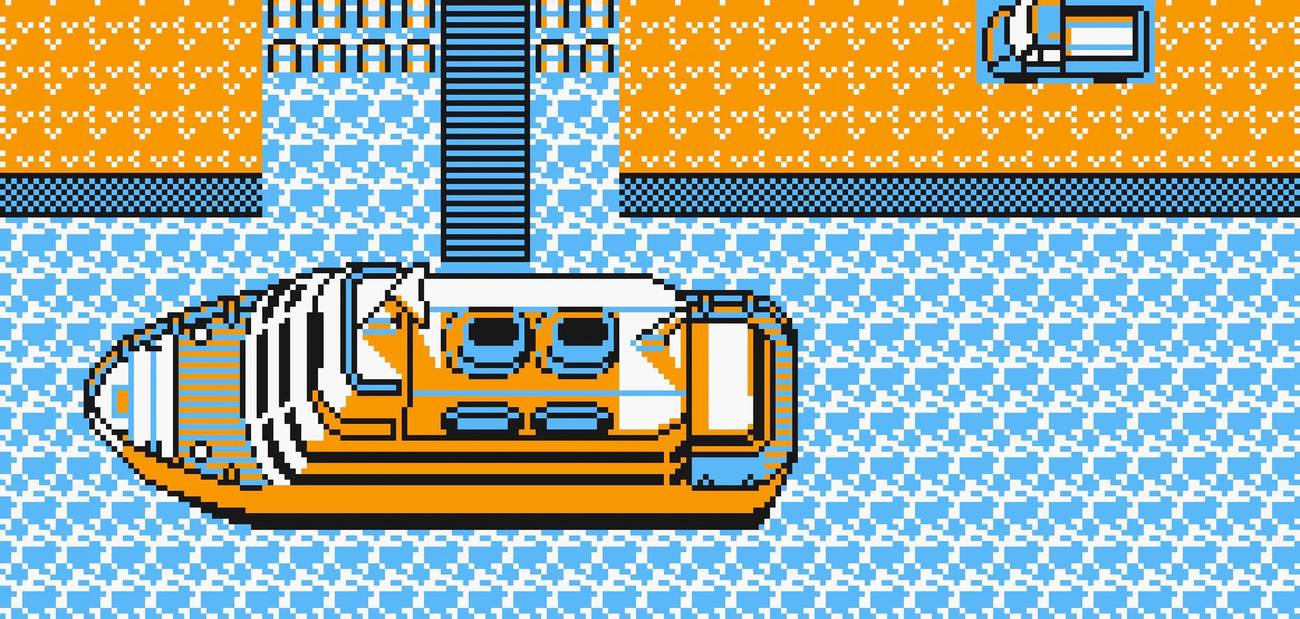 Image from the first Pokémon games with a truck near the S.S. Anne