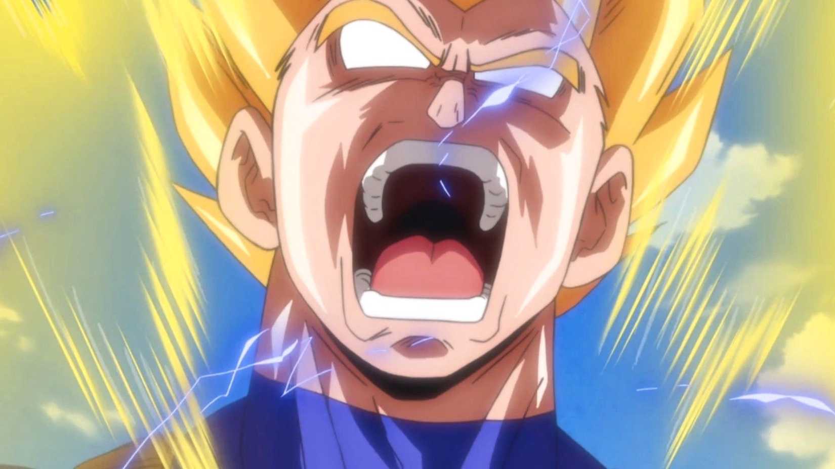 Vegeta enraged in Battle of Gods