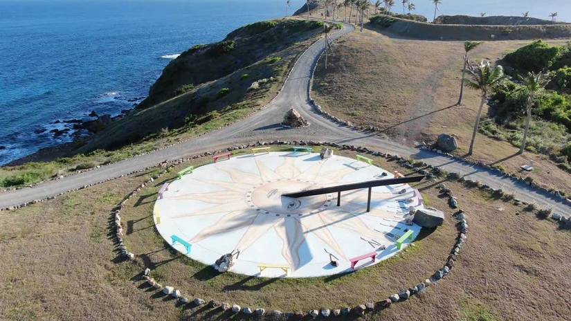 The sundial PokéStop located on Little Saint James.