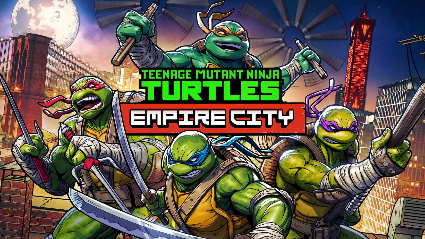 The Ninja Turtles in an action pose