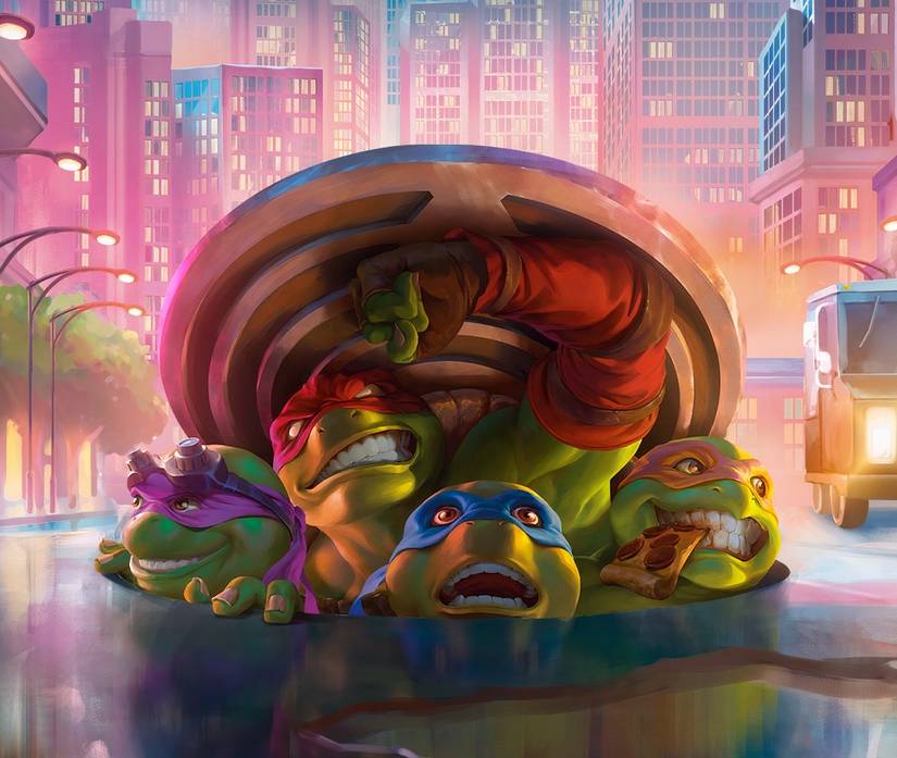 Art from Magic: The Gathering featuring the Teenage Mutant Ninja Turtles