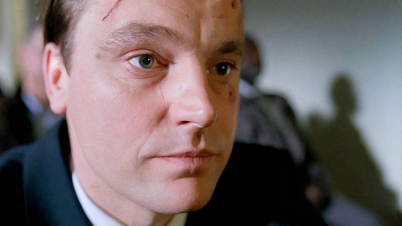 A close-up of Robert Patrick Modell, the titular Pusher