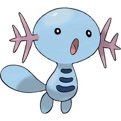 Wooper in Pokemon Firered, a bipdela blue axolotl with no arms
