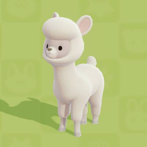 A white baby alpaca in Heartopia