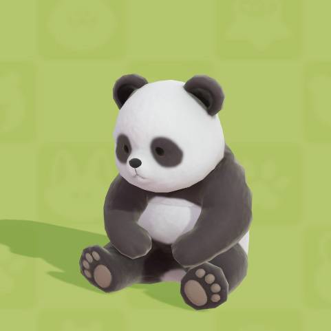 A sitting panda in Heartopia
