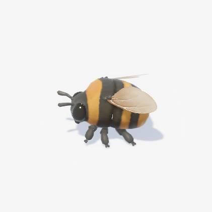 A yellow- and black-striped bee in Heartopia