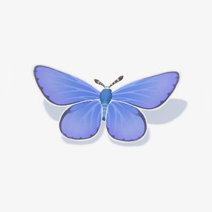 A blue butterfly in Heartopia.