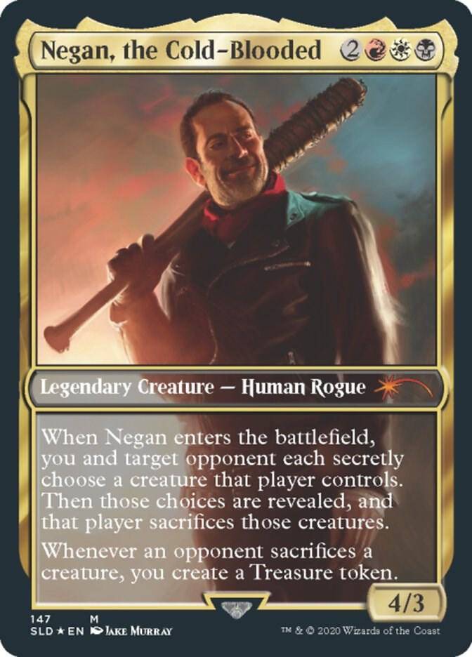Negan magic the gathering card walking dead crossover