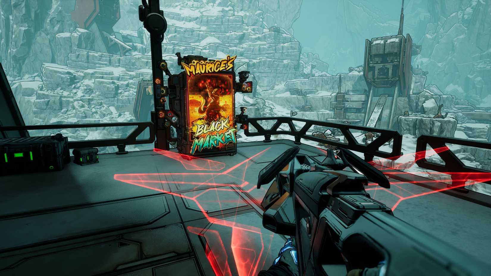 A Borderlands 4 image showing Maurice's Black Market Vending Machine