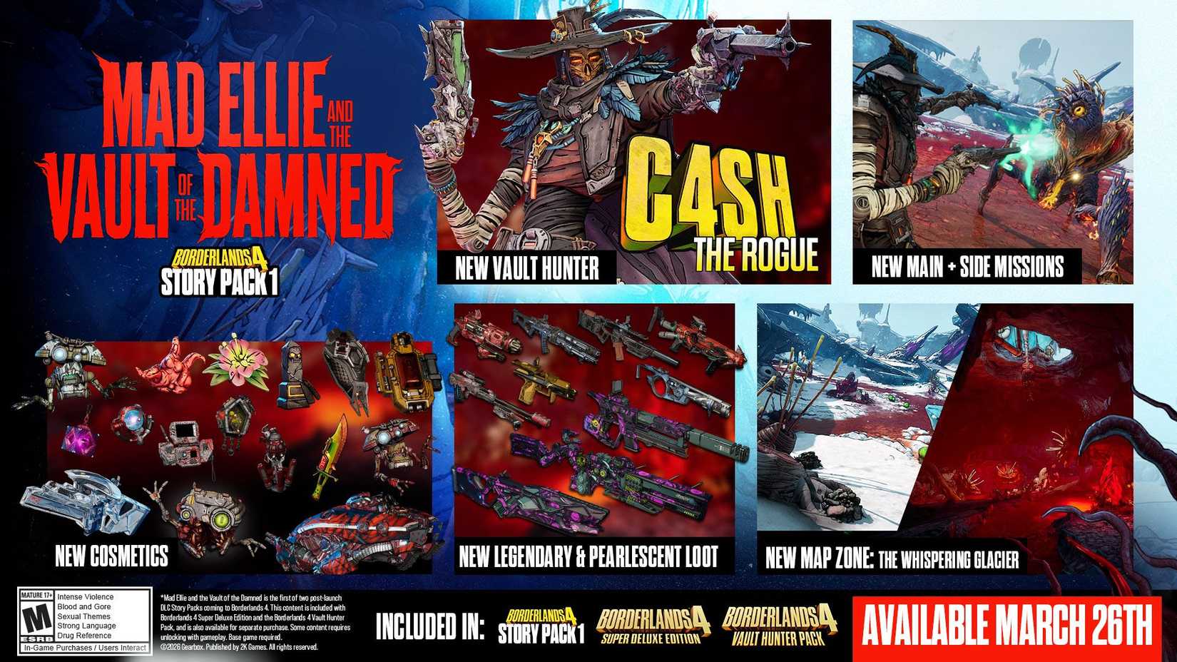 A Borderlands 4 "Mand Ellie and the Vault of the Damned" DLC content map