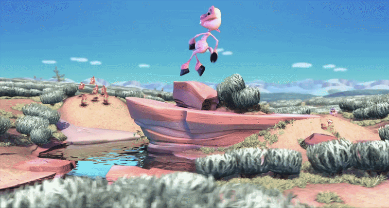 Animated sequence of the lamb jumping through time-lapse seasons