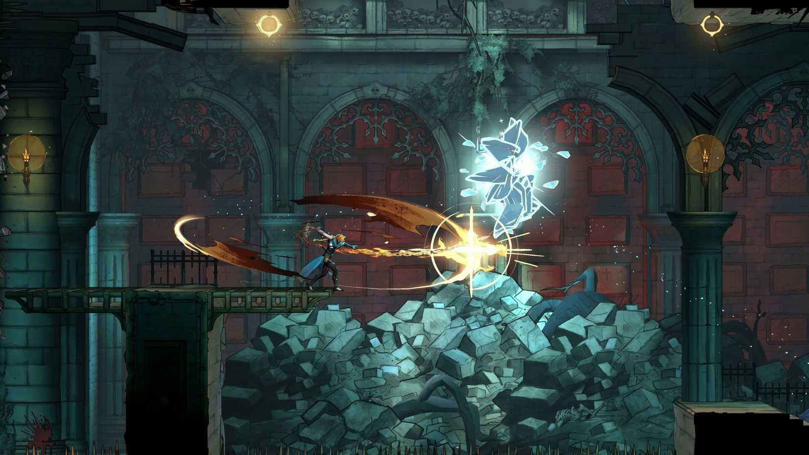 A character attacks in Castlevania: Belmont's Curse.