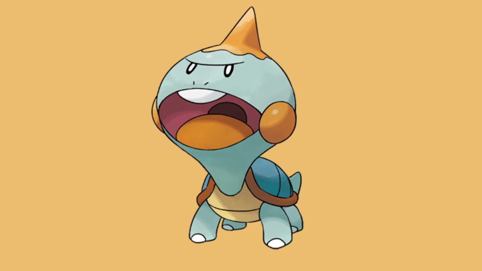 Chewtle on a light orange background