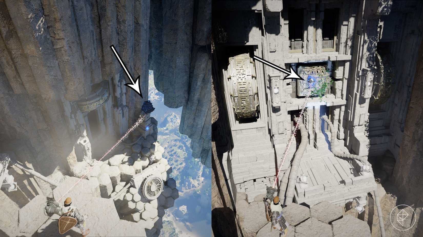 The third puzzle solution in the Precipice of Truth Abyss in Crimson Desert.