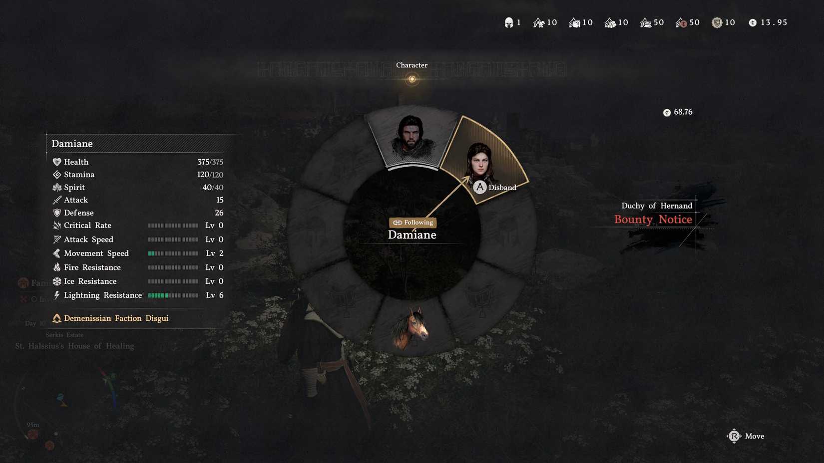 The character select menu in Crimson Desert