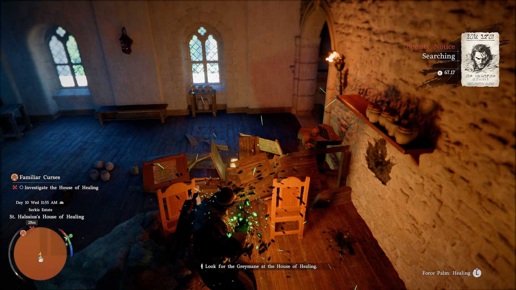 Kliff after punching a priest's desk in Crimson Desert