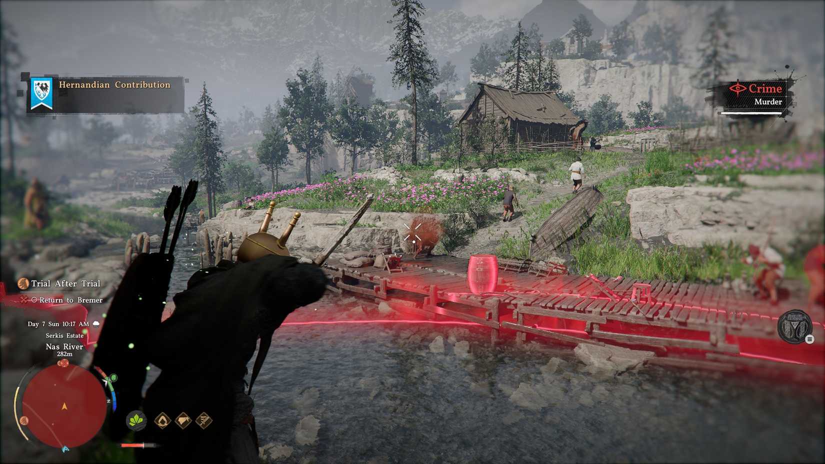 Kliff shooting a fisherman in Crimson Desert