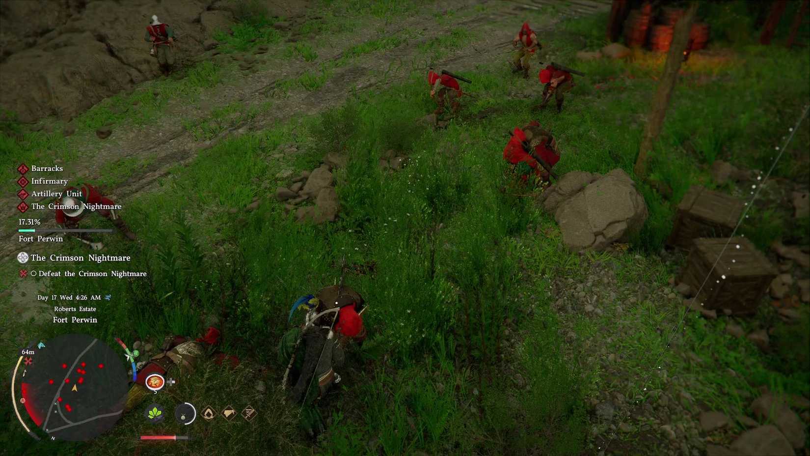 Kliff in Crimson Desert fighting against Bleed Bandits.