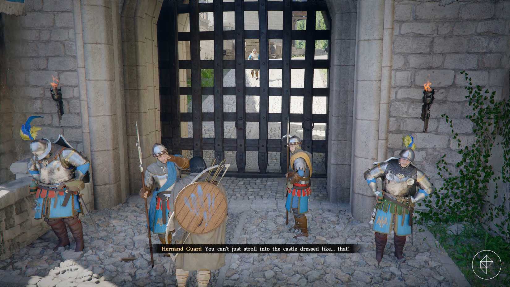 The guards refuse to let Kliff enter Hernand Castle in Crimson Desert.