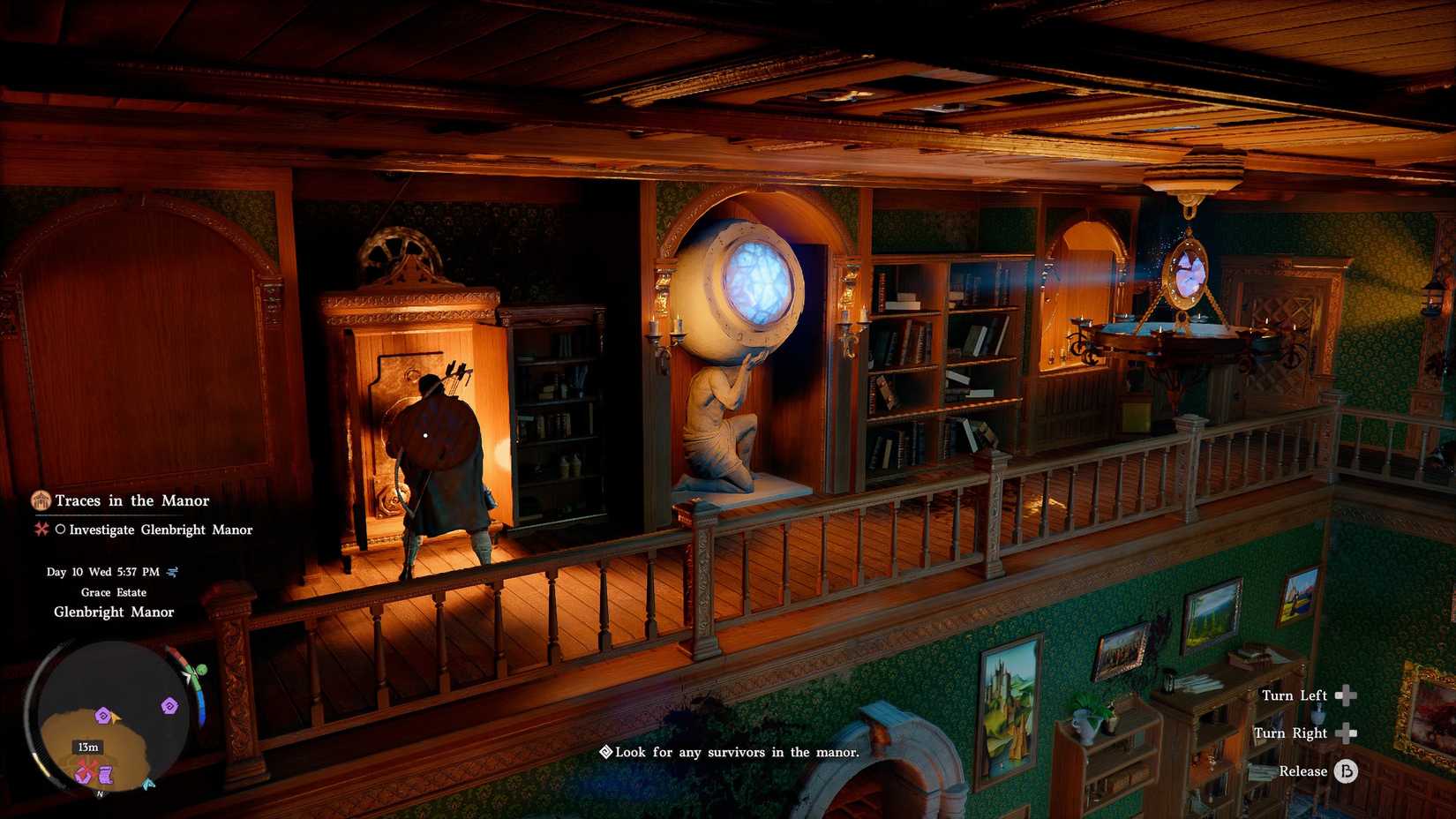 Kliff solving part of the Glenbright Manor puzzle in Crimson Desert