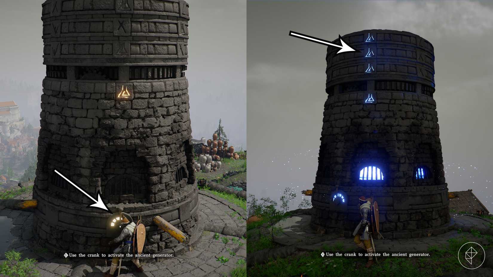 Kliff completes the generator puzzle at the Kilnden Workshop in Crimson Desert.