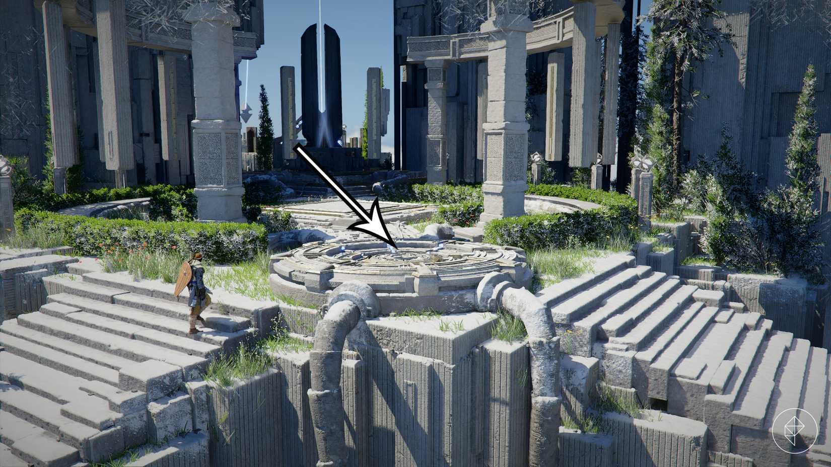 The restoration point in the Sanctorum of Insight Abyss in Crimson Desert.