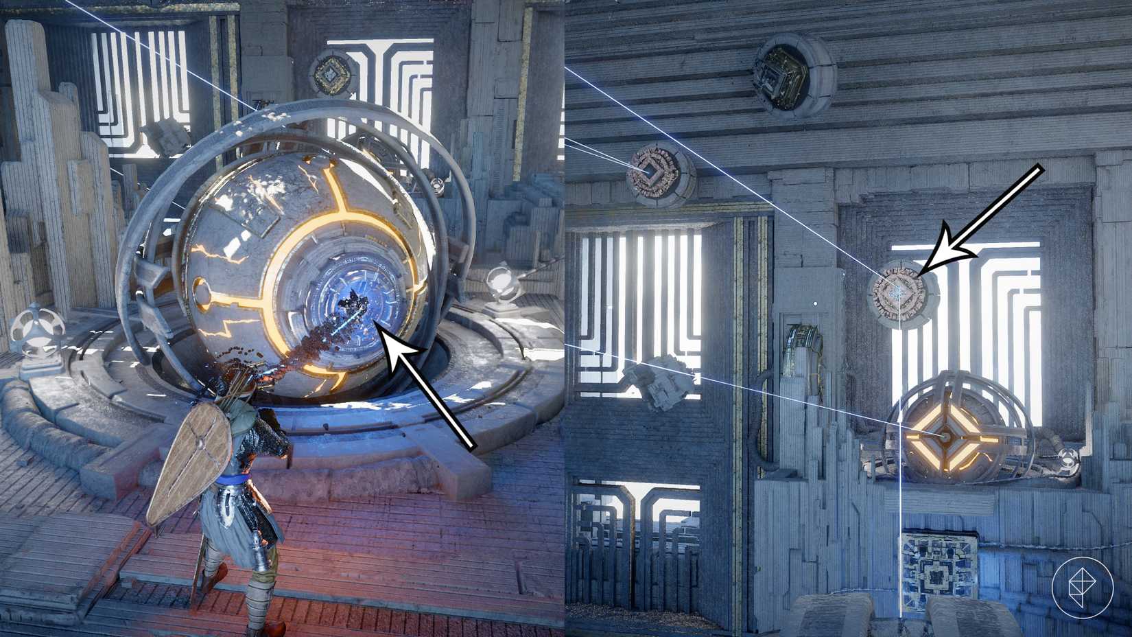 A player solves the first part of the Secret Garden Abyss puzzle in Crimson Desert.