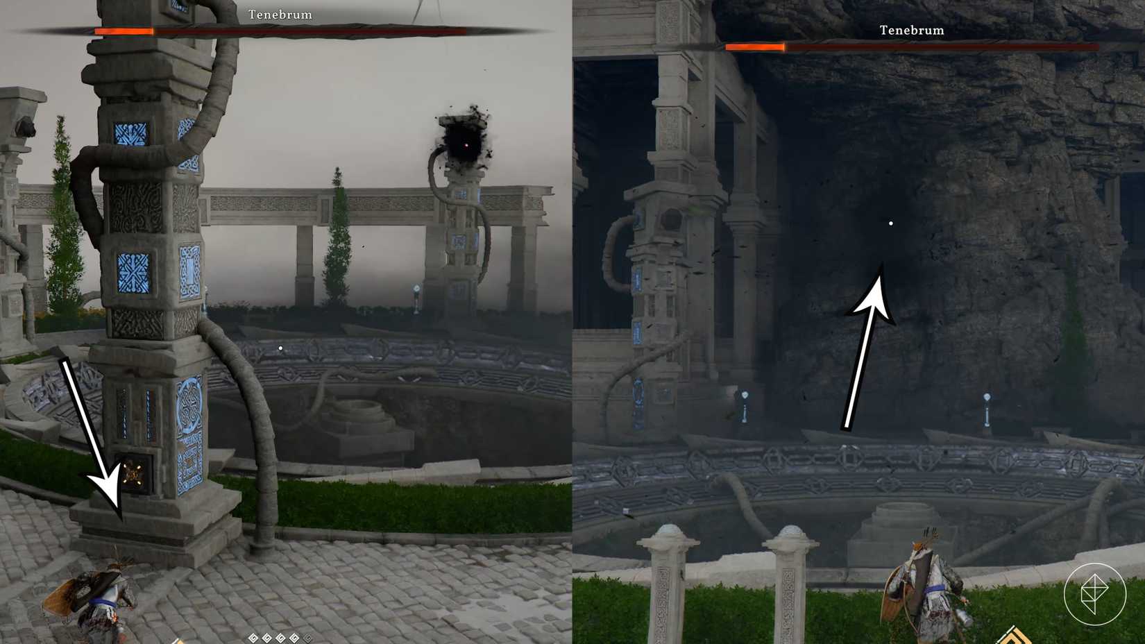 Kliff fights the Crimson Desert Tenebrum boss.