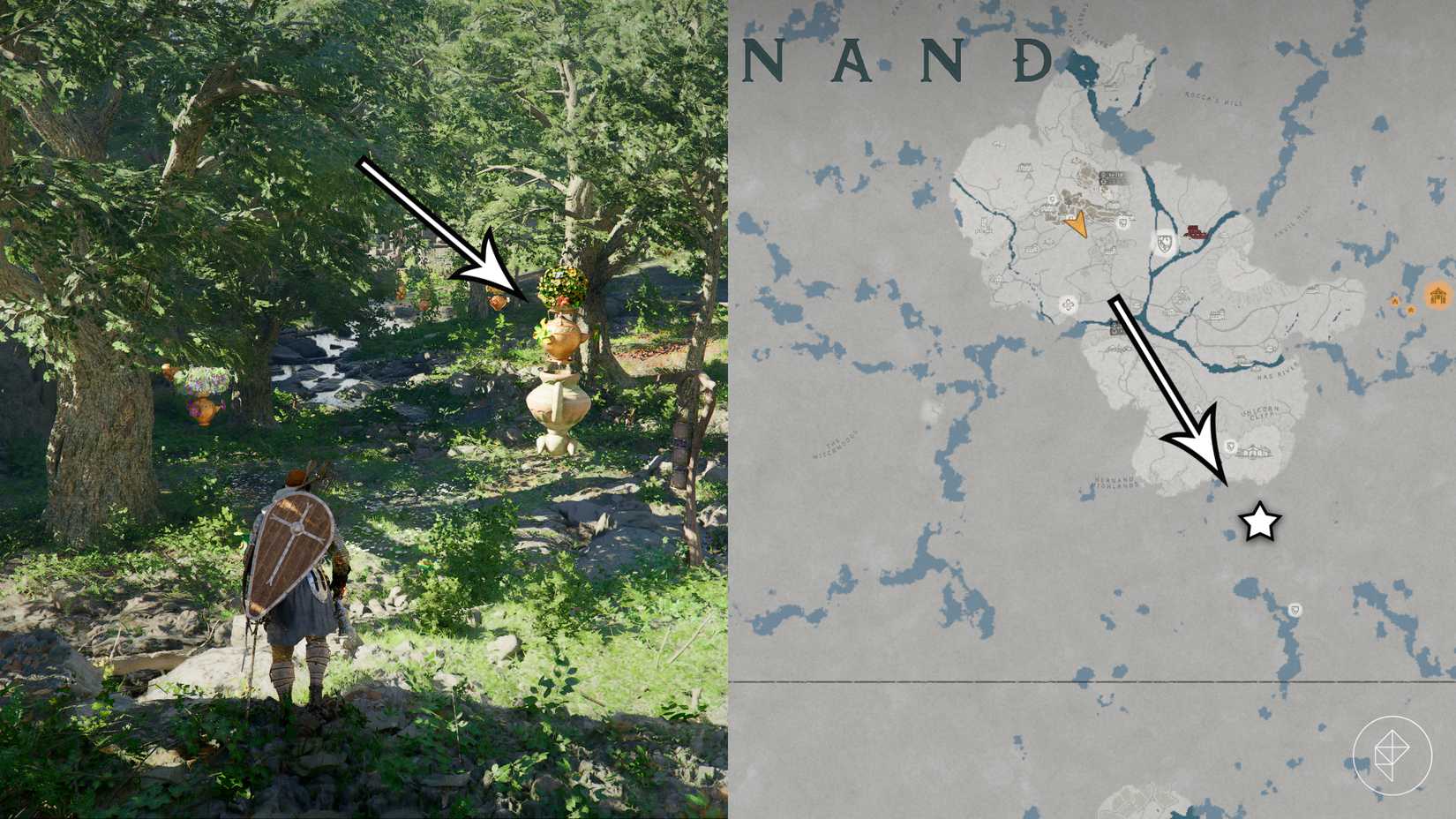 The location of Pororin, the unreachable vilage, in Crimson Desert.