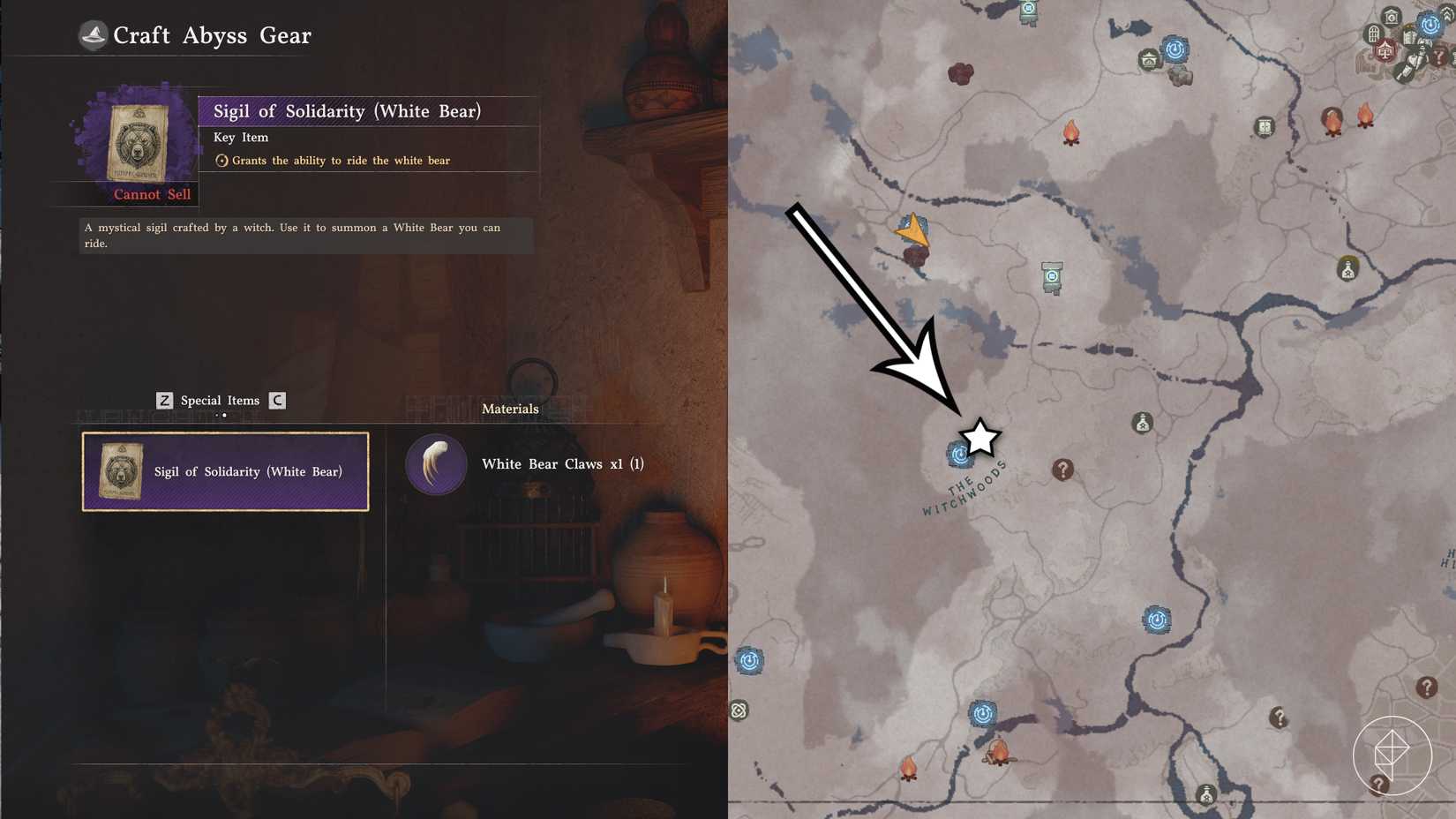 The location where players can obtain the Crimson Desert White Bear mount.