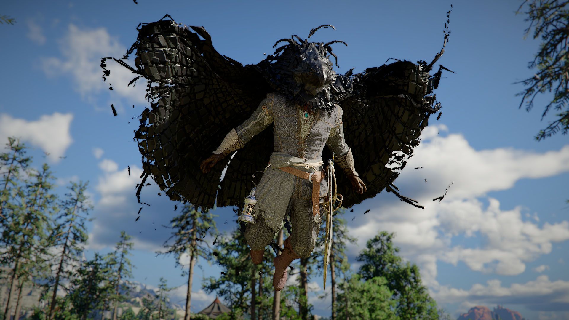 A Crimson Desert screenshot showing Kliff flying